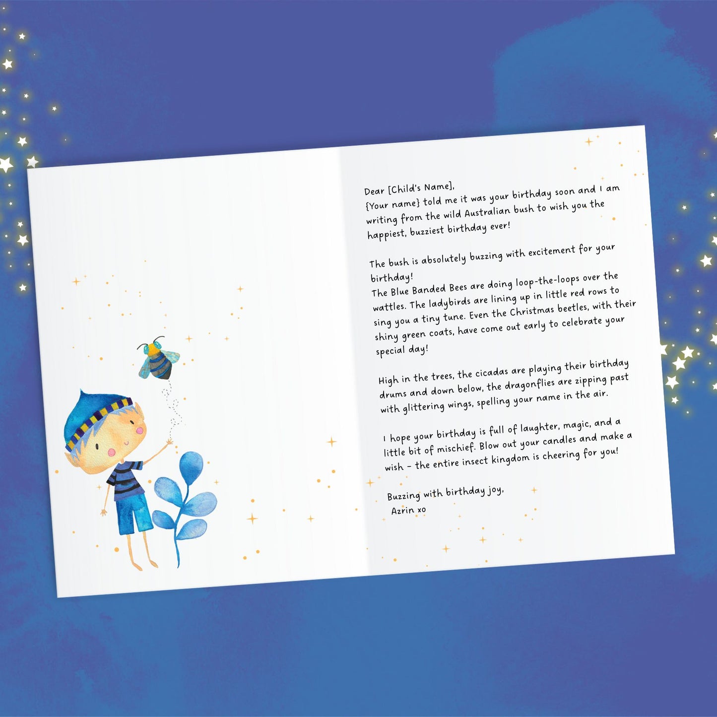 A Personalised Birthday Card from a Elf