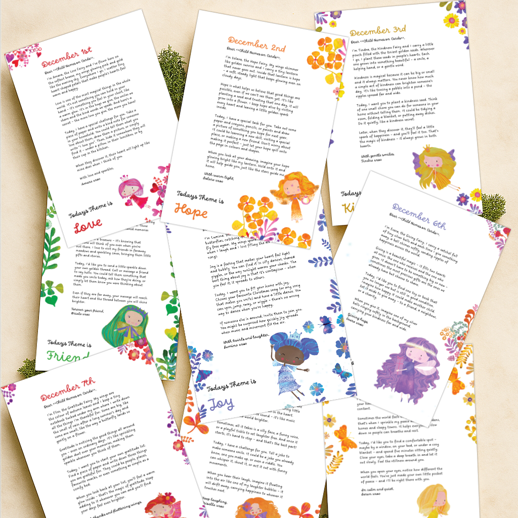 Christmas Fairy Advent Calendar - PRINT AT HOME - DIGITAL DOWNLOAD