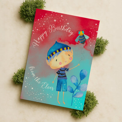 A Personalised Birthday Card from a Elf