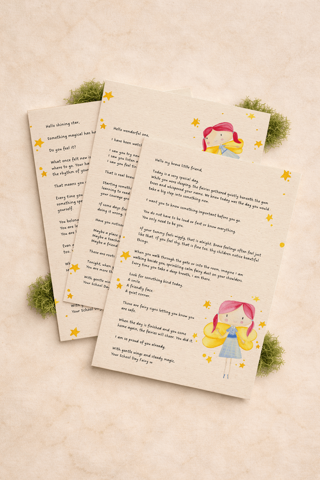 First Day of School Fairy Letters - PRINT AT HOME - DIGITAL DOWNLOAD - Fairy Mail