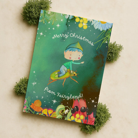 Personalised Christmas Card from Glint the Elf - Fairy Mail