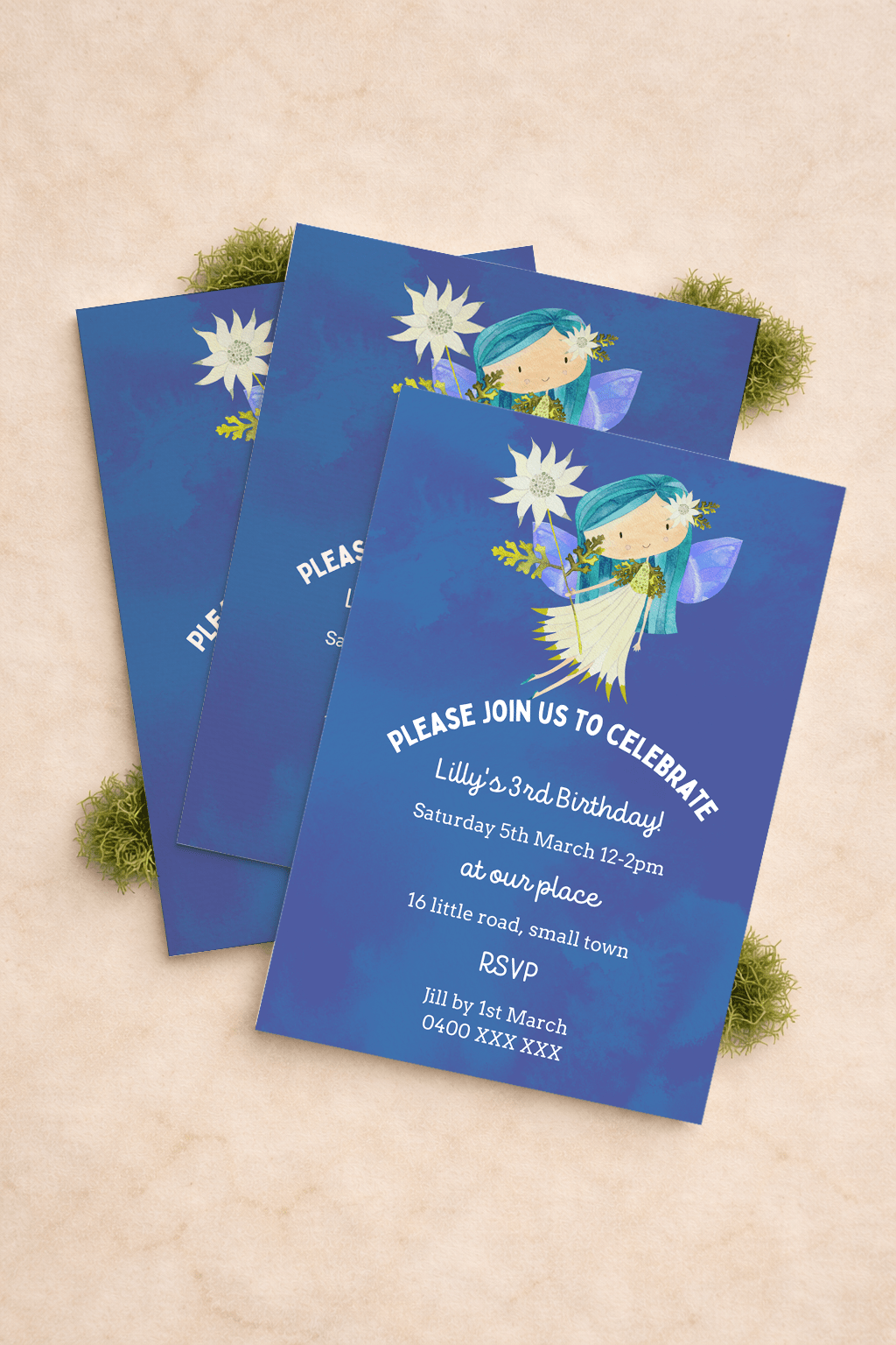 Printable Australian Native Flower Fairy Party Invitation Flannel Flower - Fairy Mail